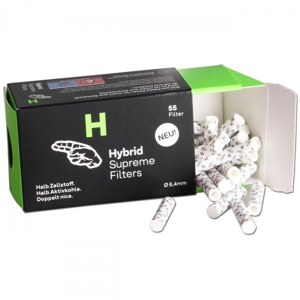 e40e07e2828b338f59f57c7c0ea221018bd5d9d8 Hybrid Supreme Filters Zellstoff-/Aktivkohlefilter (55 Stück)