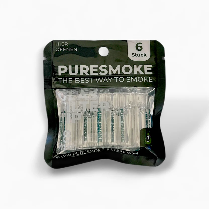 8mm Two Stitches Glastip (6er-Pack) PURESMOKE