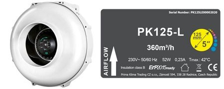 98137083de7d2e34681a32ef416e07a9f066c737 Prima Klima 125-L 1 Speed 360m3