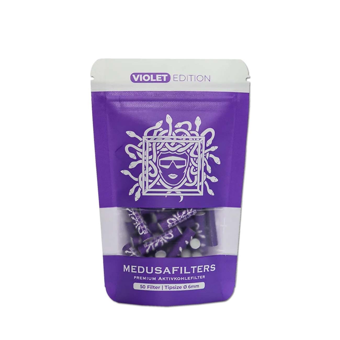 bf4501547382d77346b1fde81992f2d02c4ba309 Medusafilters Aktivkohlefilter Violet Edition 50 St. L 25 Ø 6mm