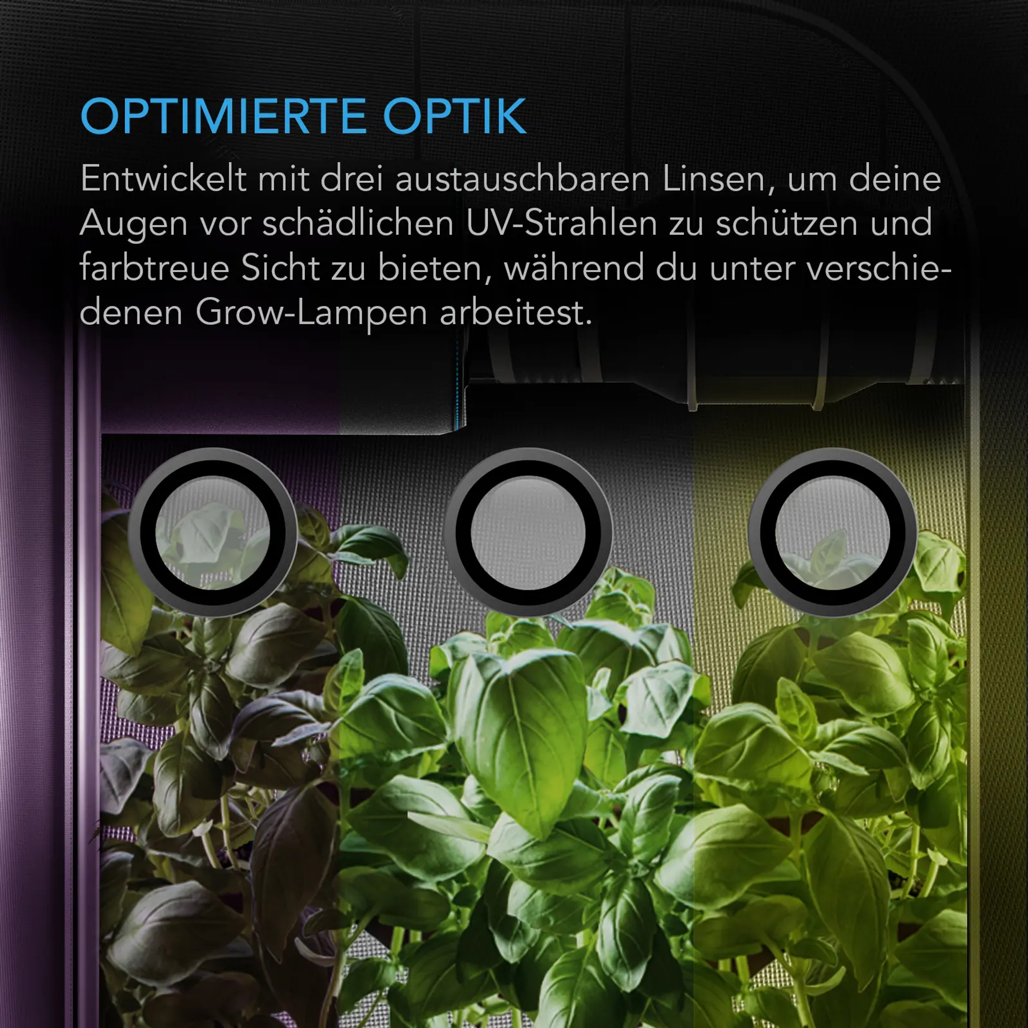 AC Infinity Grow-Raum Brille mit 3 farbkorrigierenden Linsen AC Infinity Grow-Raum Brille mit 3 farbkorrigierenden Linsen
