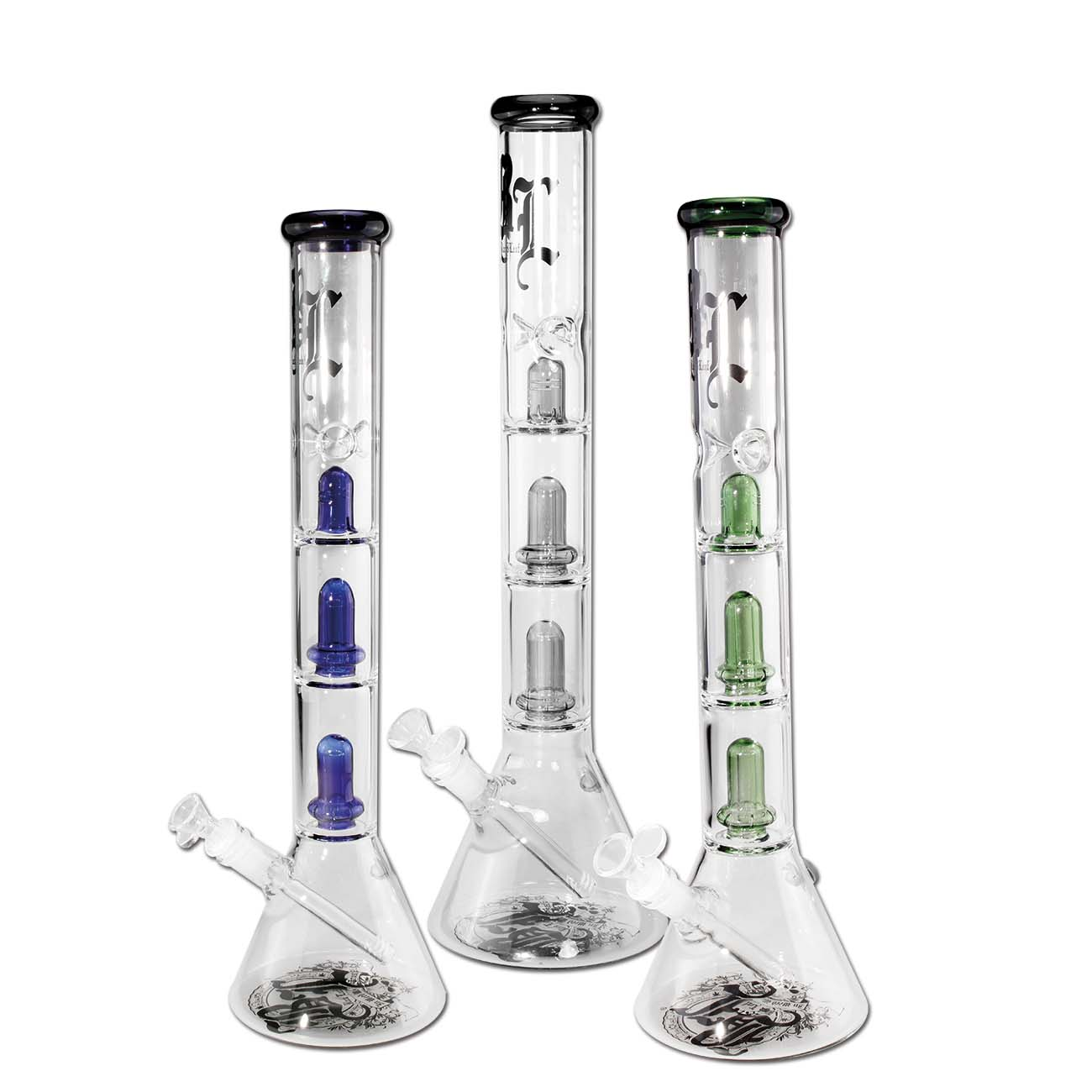 Black Leaf Beaker Icebong  2x Ufoperkolator (grün h470mm)