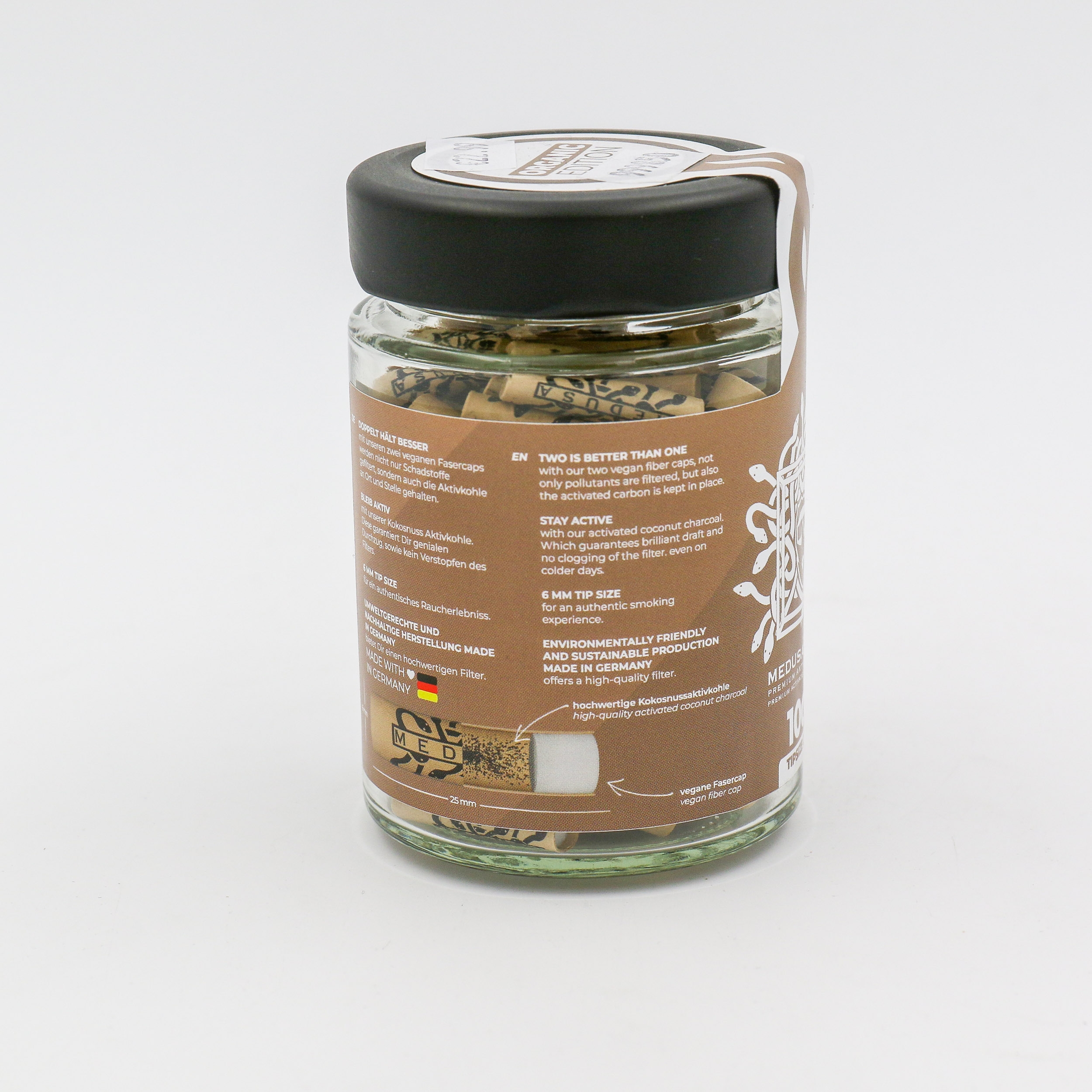 Medusafilters Aktivkohlefilter ORGANIC (Glas 100-Stk)