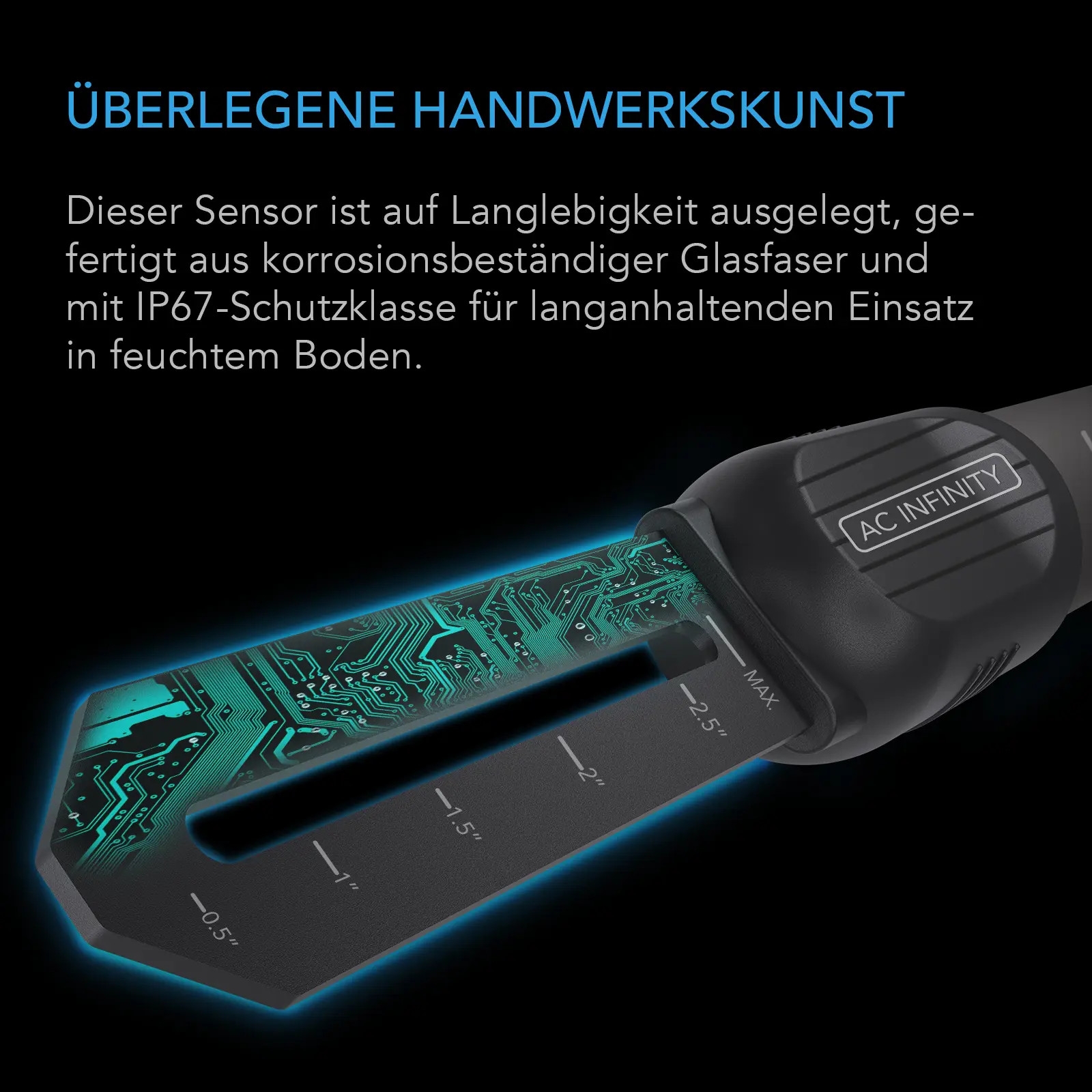 AC Infinity Bodensensor-Sonde für AI+ Controller für Feuchtigkeits- und Sätingsgrad AC Infinity Bodensensor-Sonde für AI+ Controller für Feuchtigkeits- und Sätingsgrad