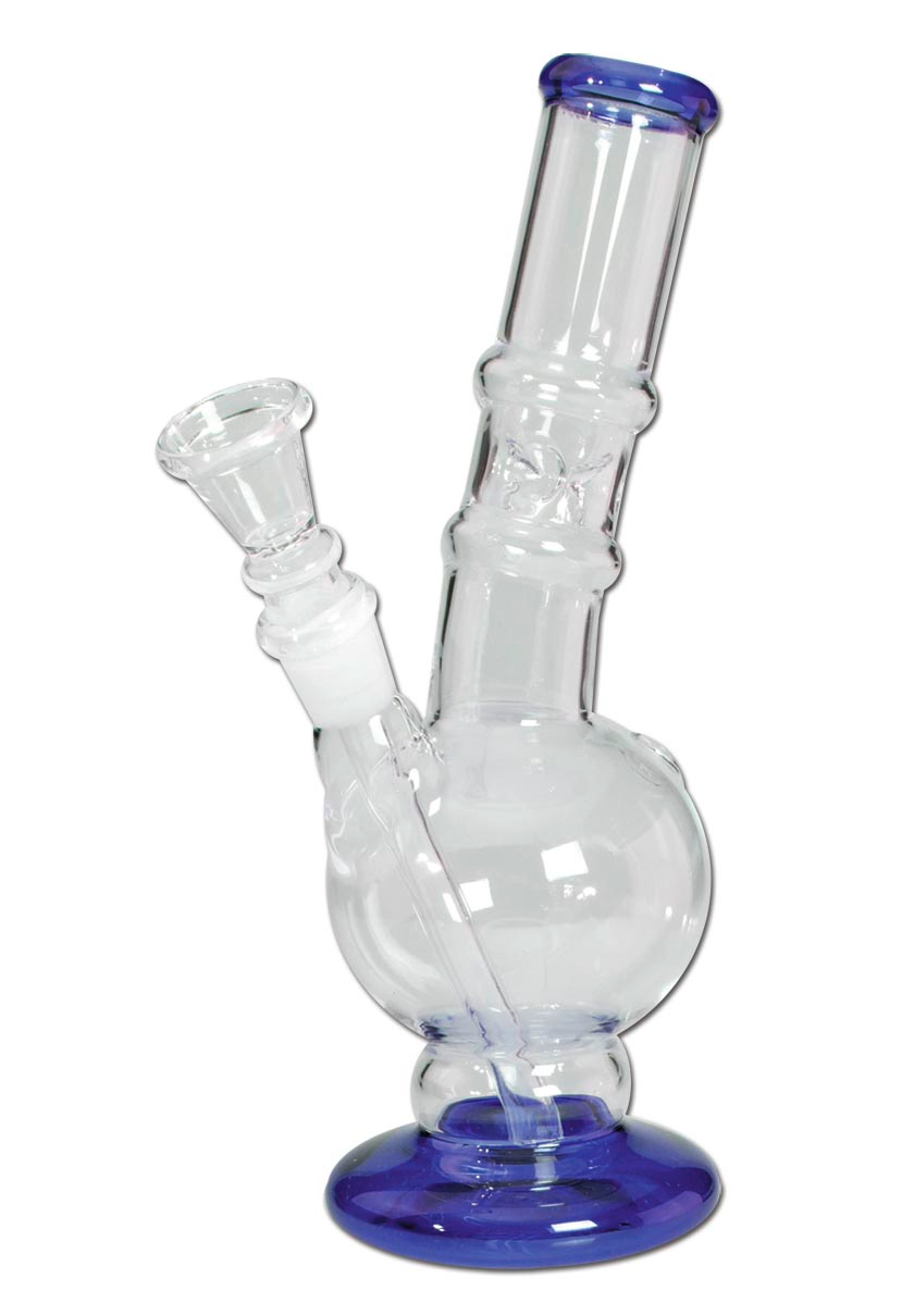 Glasbong Ice mini (klar/blau) h.210mm Ø 68/28mm NS 14 WS 2,5mm