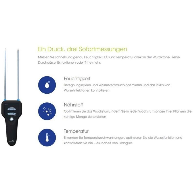 123fb29619c6c51e5215ec8d95187dc681f89fce Bluelab Pulse Meter (ec,Temp,Feuchte) Boden SN: #P