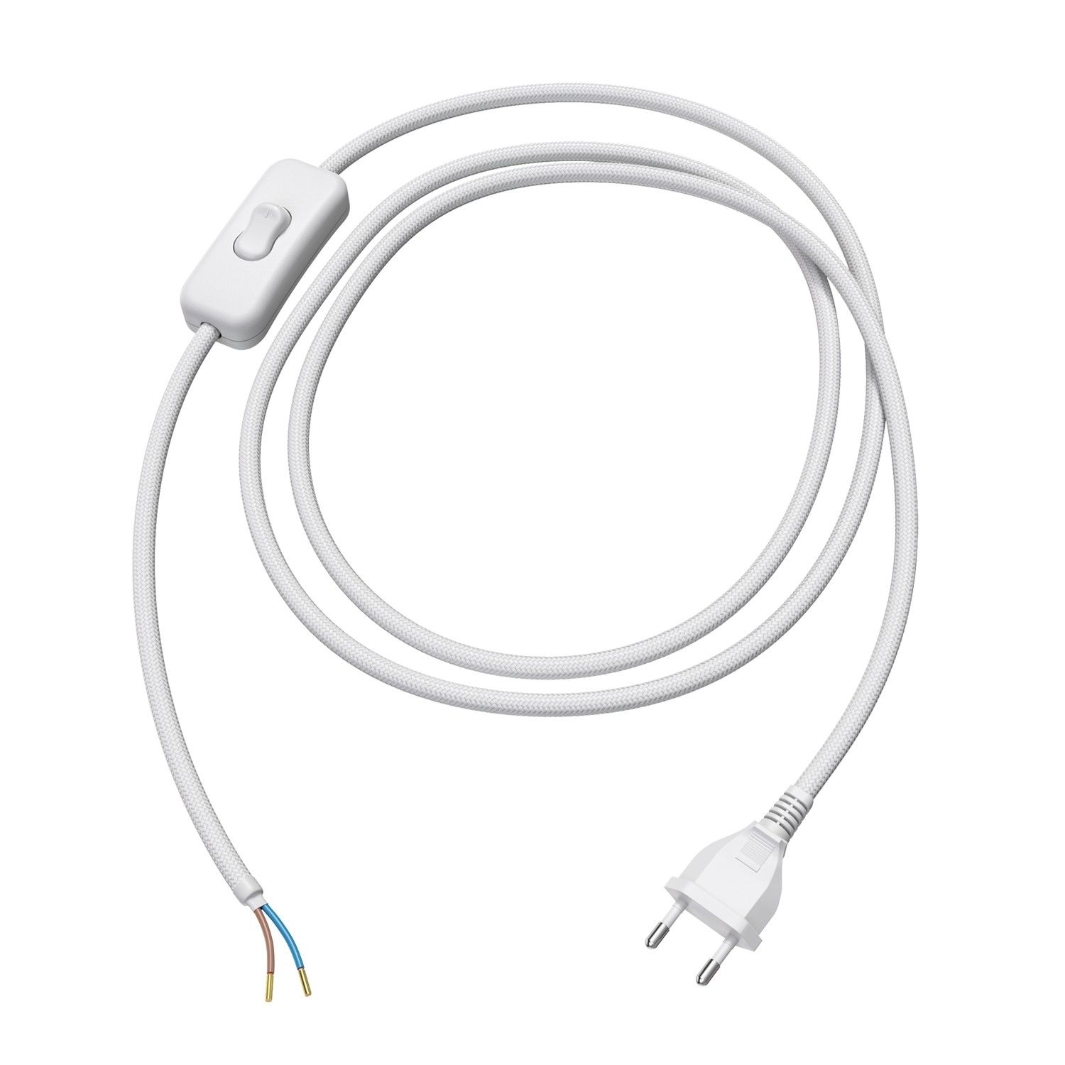 Netzkabel Euro-Stecker mit Schalter 1,5m (weiß)