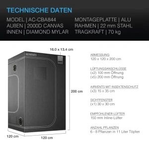 f5f935a766bc115ad28037f5b42df52f6dd8fcf4 AC Infinity Cloudlab 120*120*200 (AC-CBA 844)