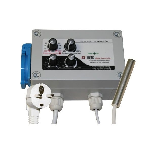 ff0b08fe4e5d6fba3f14c396919e6bdde6dc02dd GSE Klima, regelt Temperatur und Min/Max. Hysteresis 5 A 1 fan