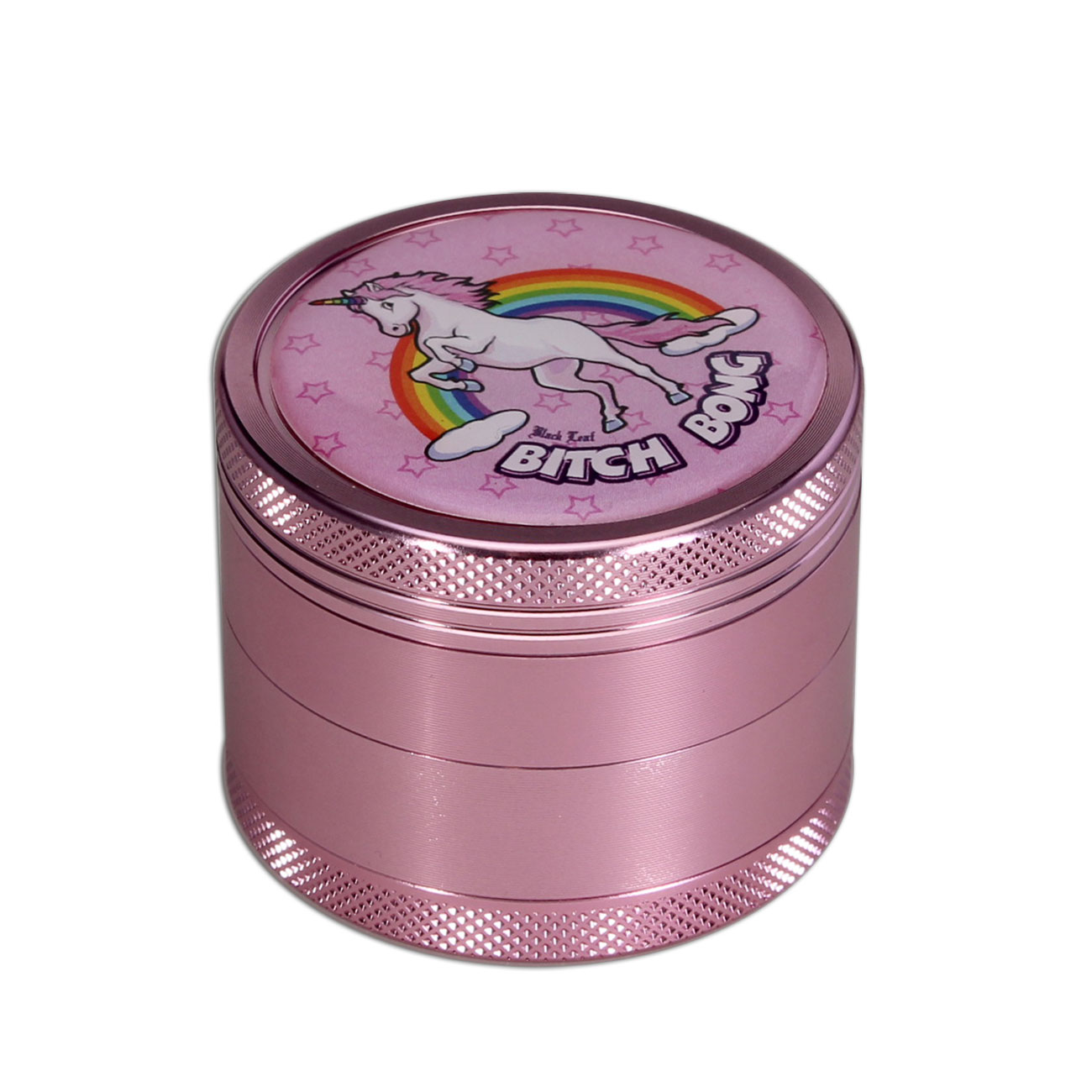Black Leaf Grinder 4-tlg. "Bitch-Bong", rosa 50/46mm H 40mm