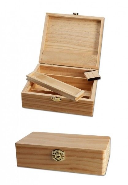 bfa4f3c3ec131aa479b8696e02ff88953a410eea Holz Spliff Box groß (172x152x63mm)