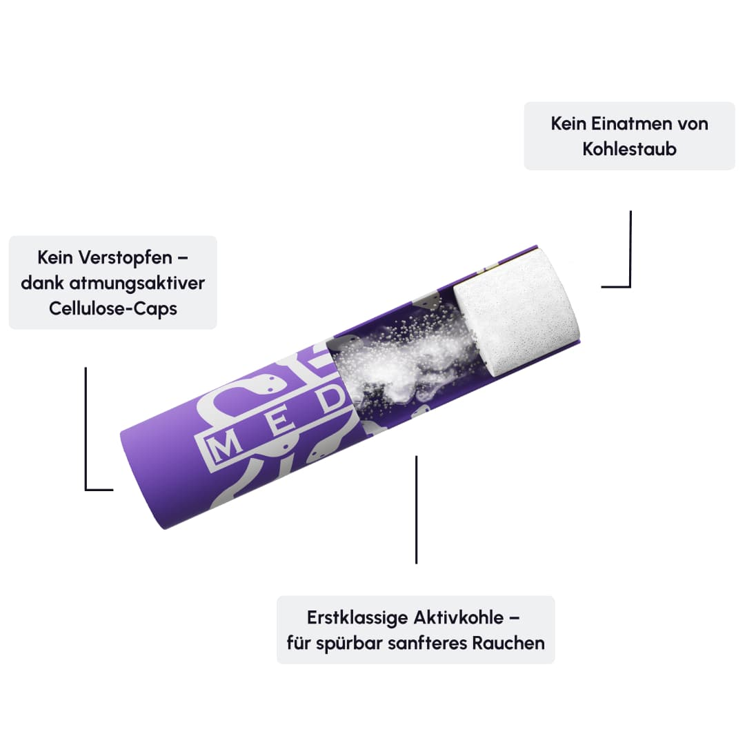 Medusafilters Aktivkohlefilter Violet Edition (Beutel 250-Stk)