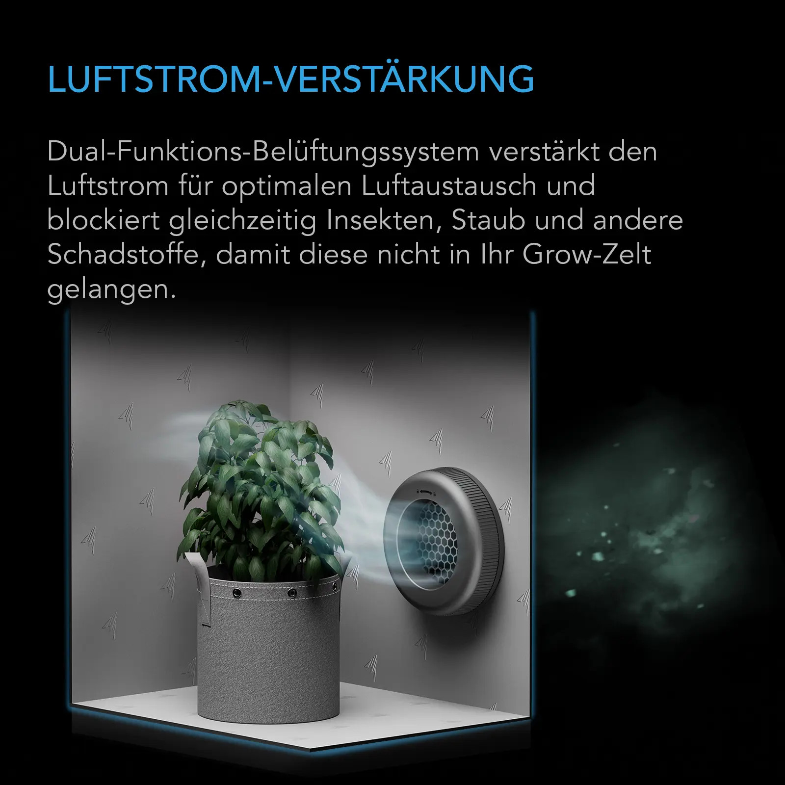 AC Infinity Growzelt-Luftkanal-Belüftungsaufsatz, 150 mm 2er-Pack, Lichtblockierend & Staubresistent