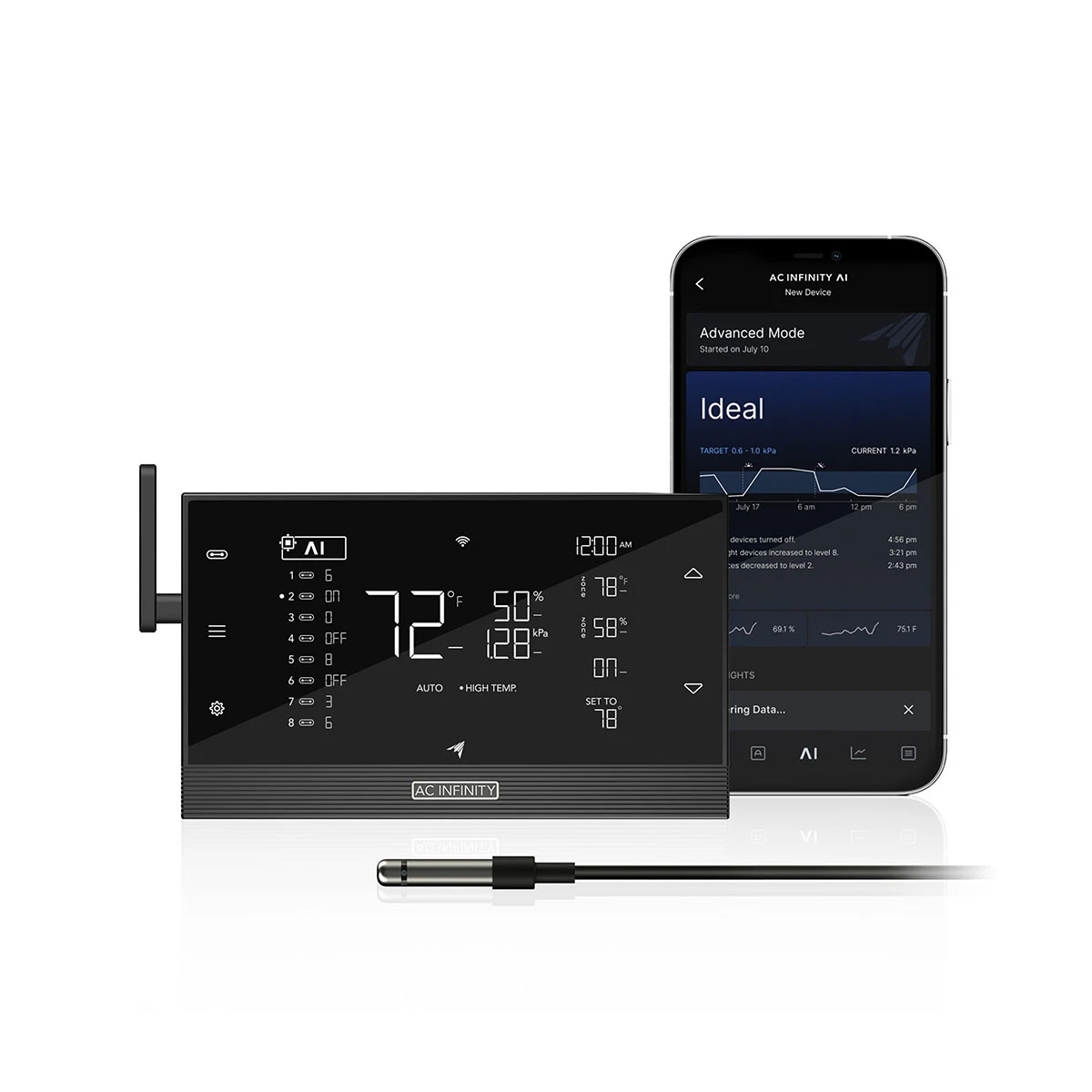 AC Infinity CONTROLLER AI+ Umweltcontroller, KI-gestütztes Lernen und dynamische Pegelanpassung