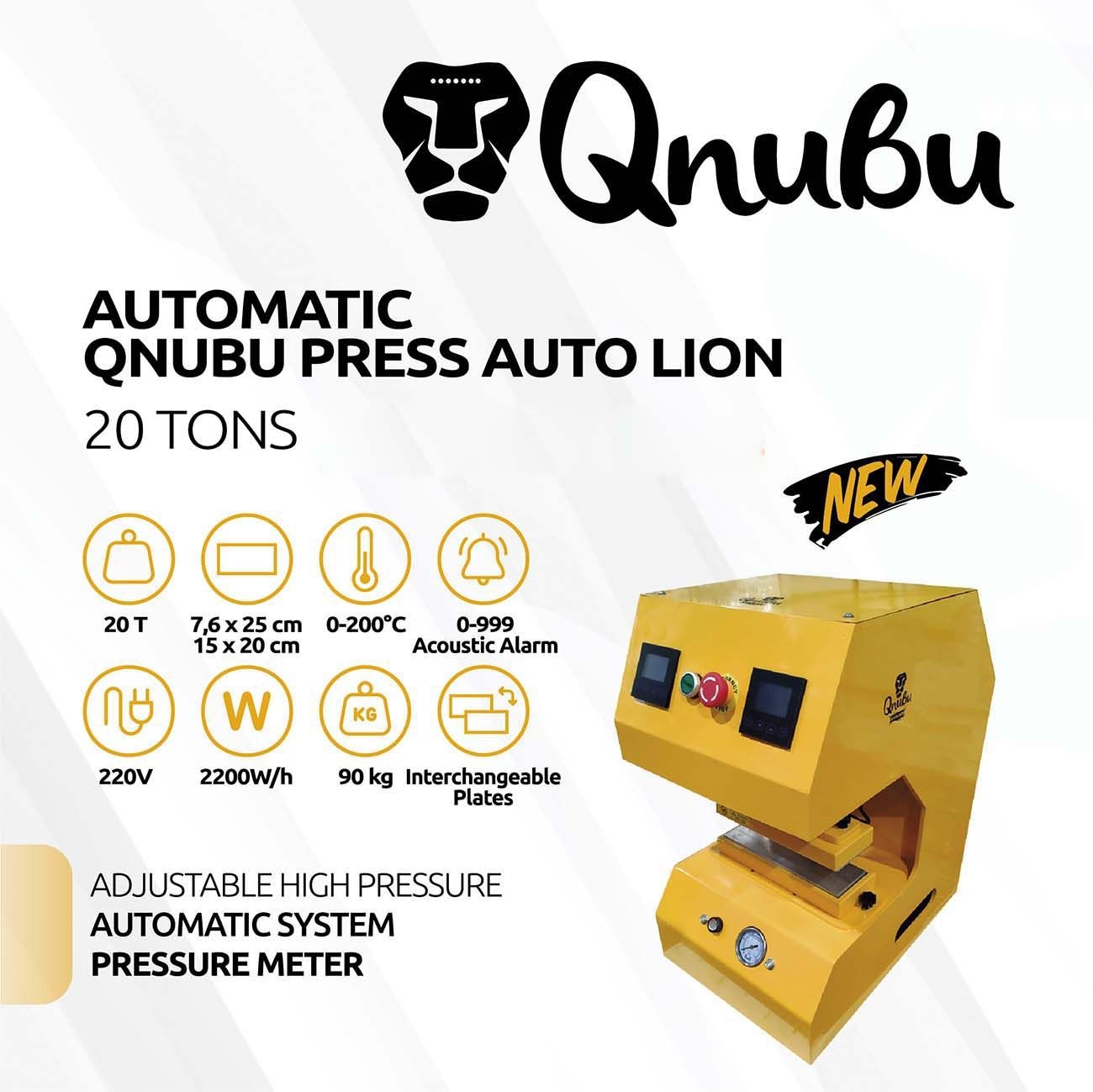 28bb29d90f31691528afbf937adb43c9a0ddc085 Qnubu Auto Lion Rosin Heißdruckpresse 20Tonnen