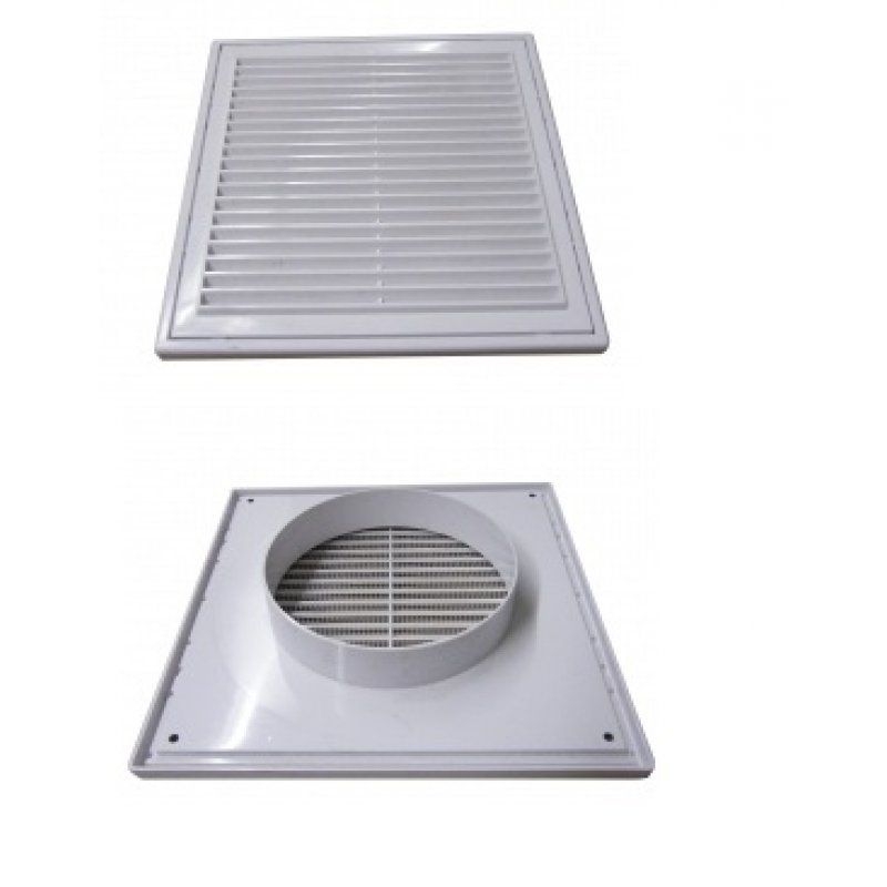 9ac0f5f33e0e5596c8392616a0a5a7bcfa9a762b Abluftgitter mit 100 mm Anschlussflansch 154 mm