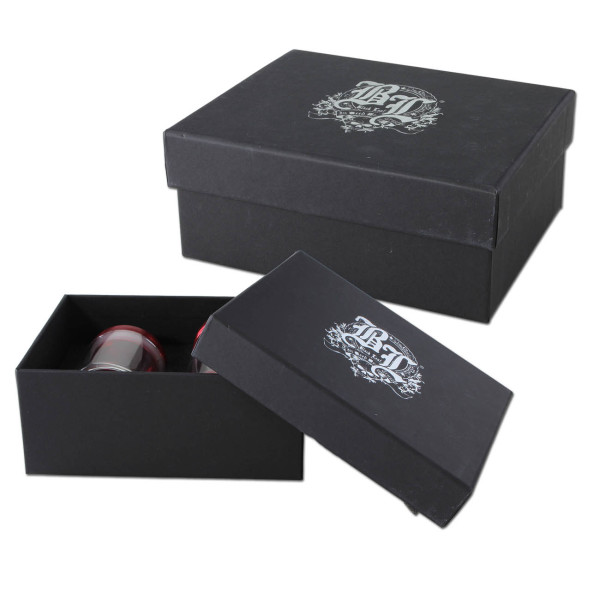 Black Leaf Grinder-Set (Alu-Grinder, schwarz, 3-tlg. mit Glas + Vorratsglas)