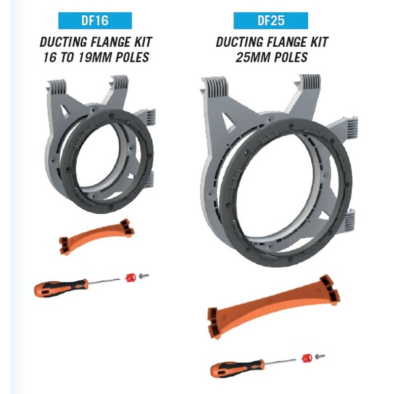 Secret Jardin 250mm Ducting Flange-Kit für 25mm Stangen inkl. Cuttintool