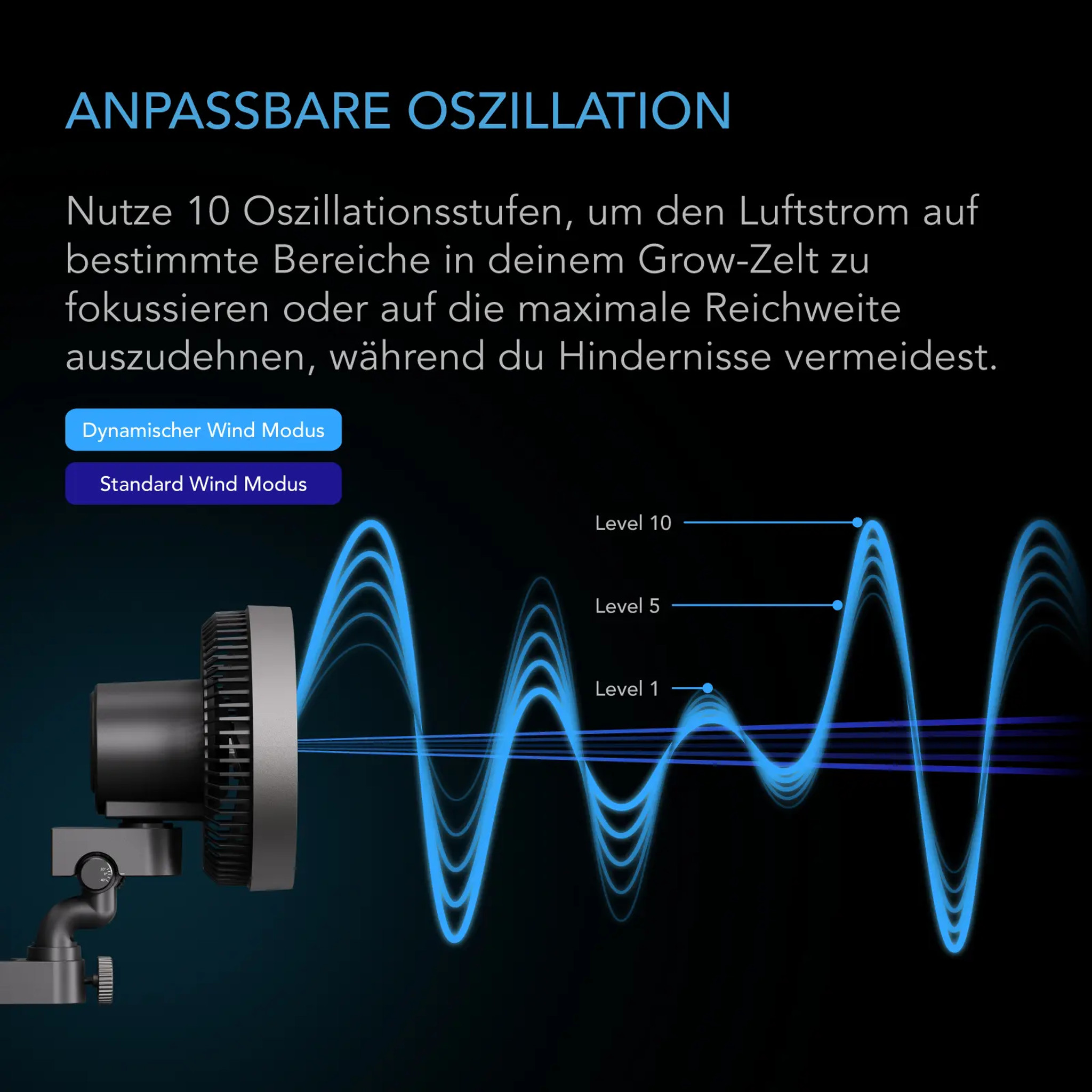 AC Infinity CLOUDRAY S9, GEN 2, Growzelt-Clip-Ventilator 225 mm AC Infinity CLOUDRAY S9, GEN 2, Growzelt-Clip-Ventilator 225 mm