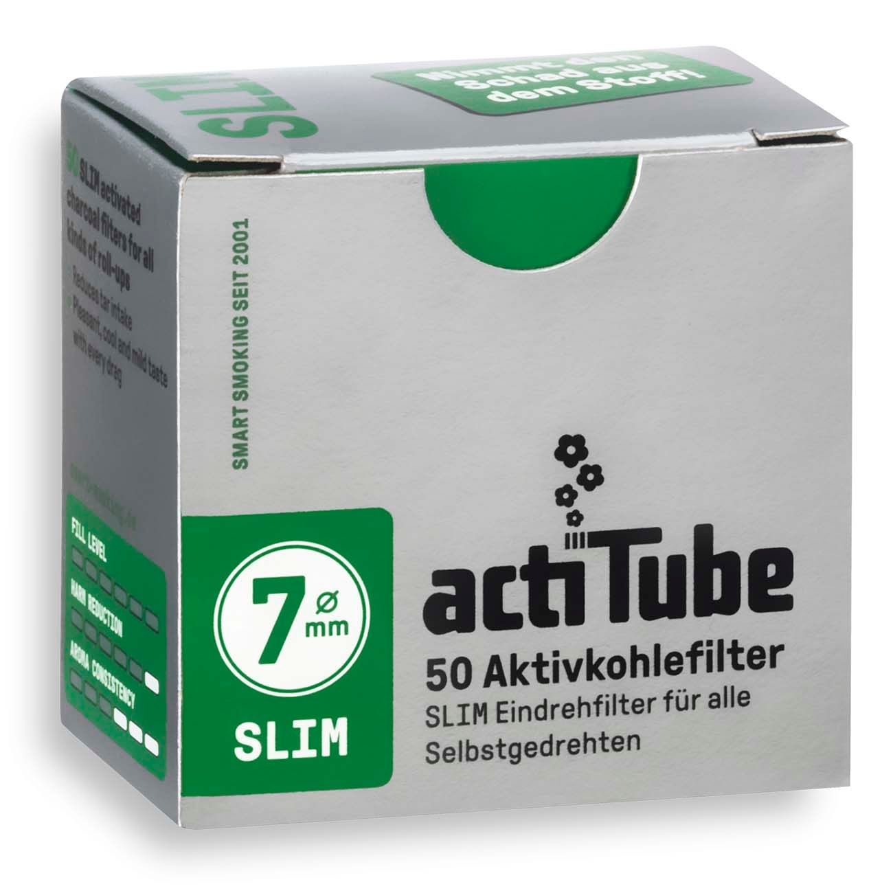 02da7fb4615740811cc57eab484bf95fcc12c9a5 actiTube SLIM Aktivkohlefilter, 50er Packung