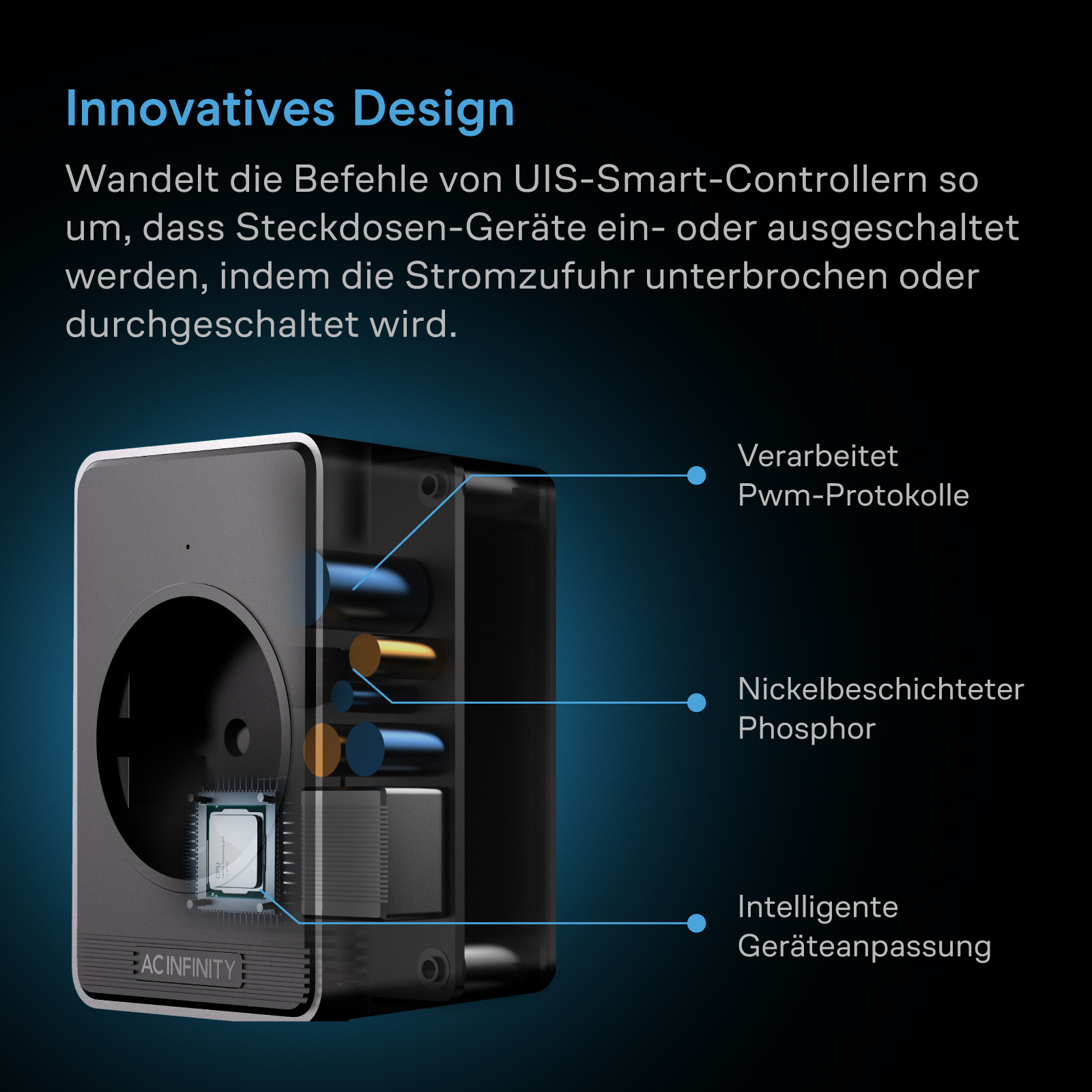 Ac Infinity UIS - Steuerstecker für steckdosenbetriebene Geräte (AC-ADA3-EU) Ac Infinity UIS - Steuerstecker für steckdosenbetriebene Geräte (AC-ADA3-EU)