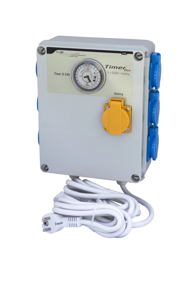 0e10b87b5f70b252e932798d16dde40b8ed2a2b0 GSE Timer Box II 6 x 600 W + Heizung, 230V