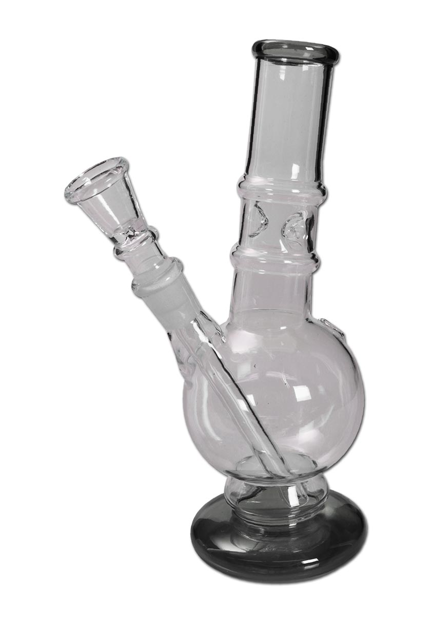 Glasbong Ice mini (klar/schwarz) h.210mm Ø. 68/28mm NS 14 WS 2,5mm