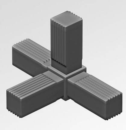ec6de472624ee99cbee5ed4877e67682eb67a9b8 growRack T-Stück mit Abgang - 25 x 25 x 1,5 mm