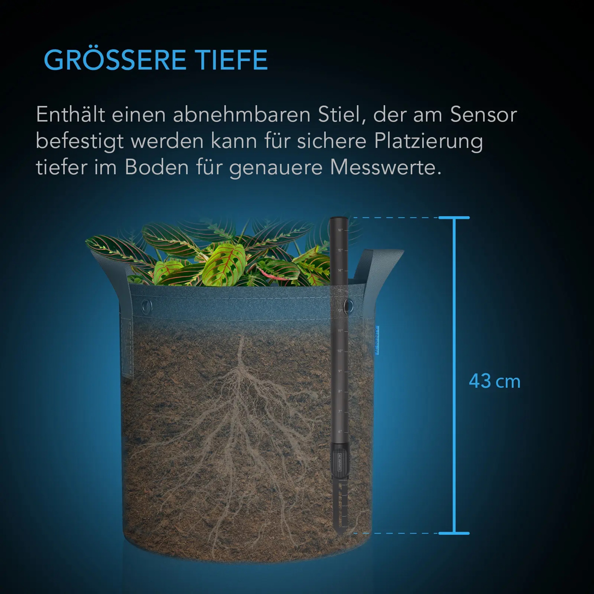 AC Infinity Bodensensor-Sonde für AI+ Controller für Feuchtigkeits- und Sätingsgrad AC Infinity Bodensensor-Sonde für AI+ Controller für Feuchtigkeits- und Sätingsgrad