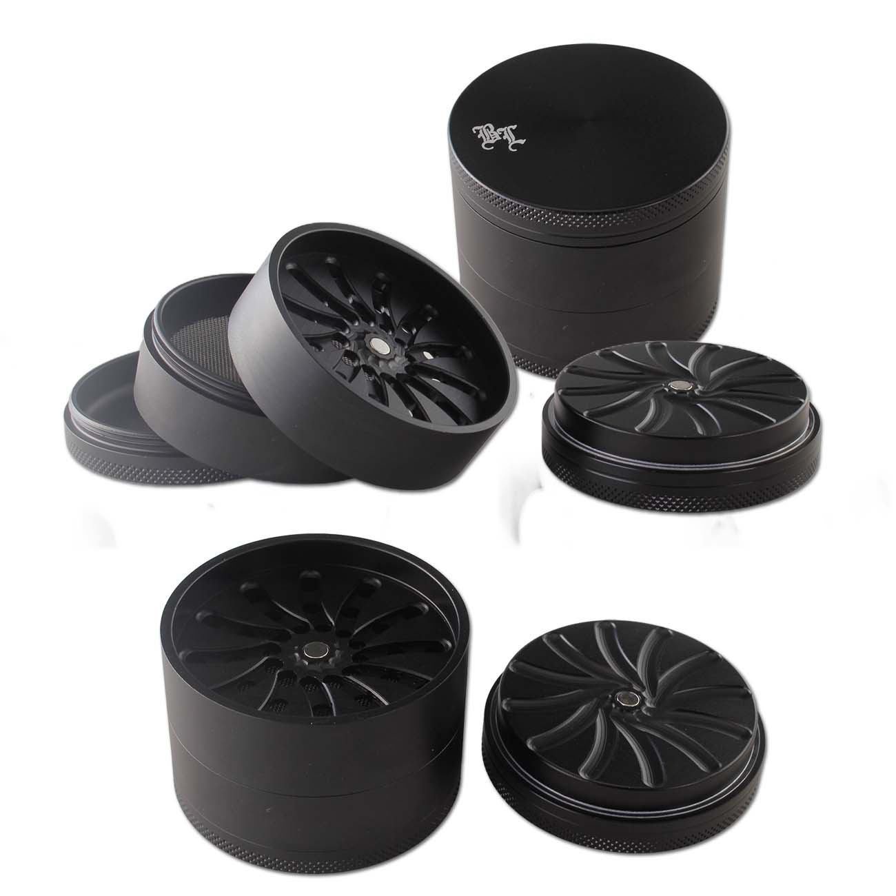 Black Leaf MASHER Aluminium Grinder 4-tlg. -schwarz