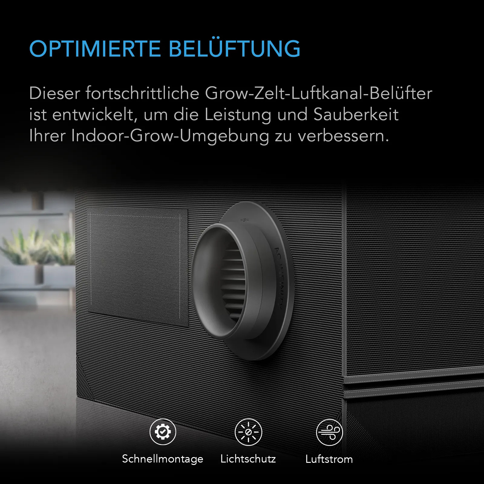 AC Infinity Growzelt-Luftkanal-Belüftungsaufsatz, 150 mm 2er-Pack, Lichtblockierend & Staubresistent AC Infinity Growzelt-Luftkanal-Belüftungsaufsatz, 150 mm 2er-Pack, Lichtblockierend & Staubresistent